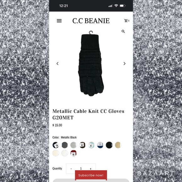 CC Pom Beanie and Smart Tips Gloves | Black | NWT - Picture 3 of 3